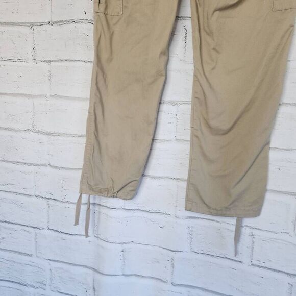 Empyre Mens Tan Khaki Mid-Rise Relaxed Fit Flat Front Baggy Cargo Pants Size 28 - Picture 11 of 13